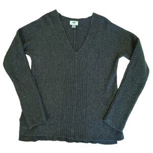 Old Navy Womens Sweater Size Medium M Dark Forest Green Long Sleeve V Neck